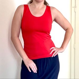 Cato Seamless Red Tank Top Womens Size XL Sleeveless Stretchy Active Athleisure